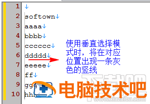 EmEditor垂直选择模式同步修改多行文本教程 软件办公 第3张