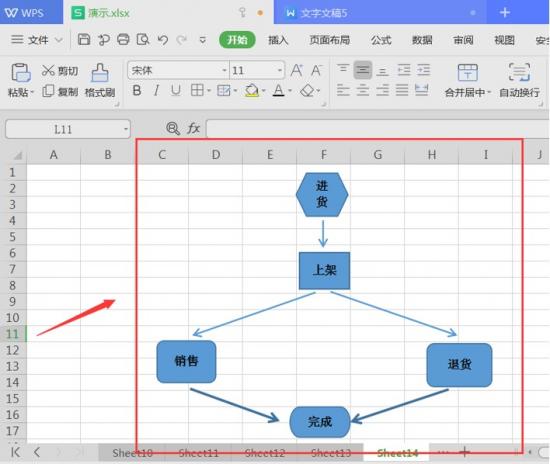 Excel表格生成流程图 excel表格制作工作流程图 软件办公 第5张