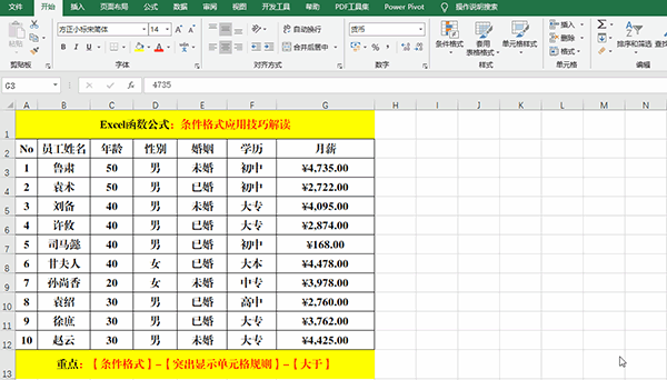 Excel2019中使用条件格式分析数据的7类方法教学 软件办公 第3张