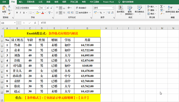 Excel2019中使用条件格式分析数据的7类方法教学 软件办公 第2张