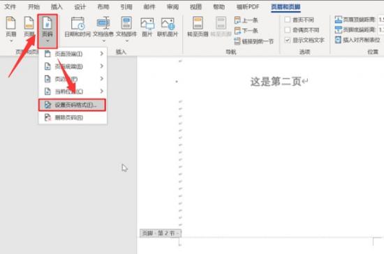 Word怎么设置指定页显示页码 word2019怎么在指定页设置页码 软件办公 第3张