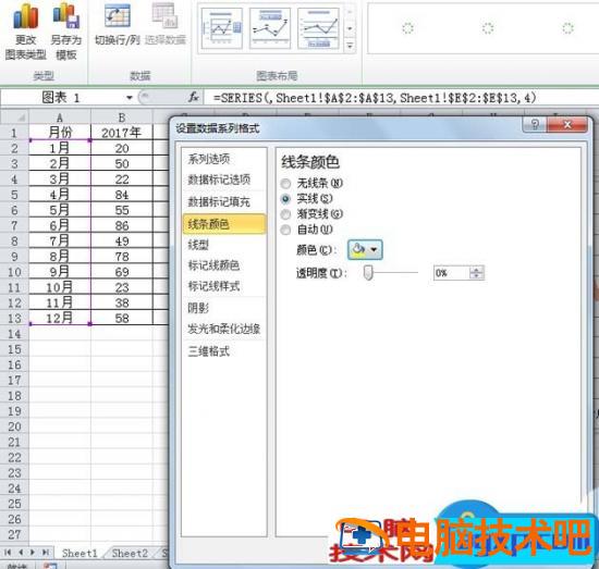 excel中如何制作不同颜色显示的折线图 软件办公 第6张