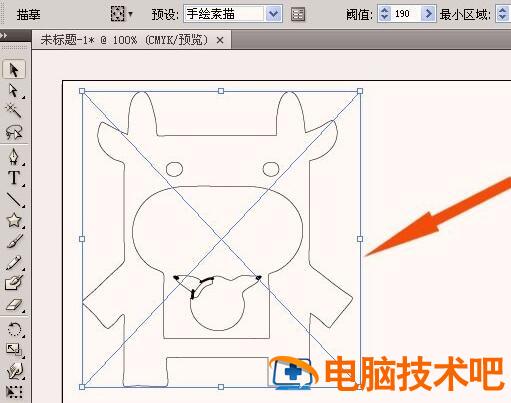 在ai中将图片转换成路径图的操作步骤 ai如何将图片转换成路径 软件办公 第4张