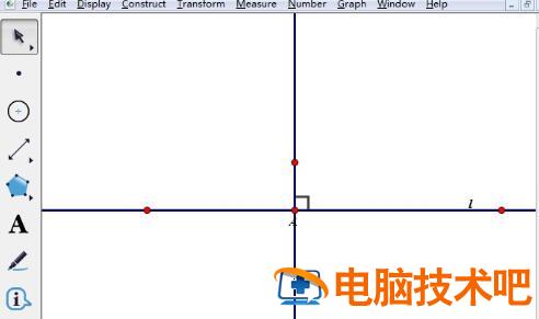 几何画板过一点作已知直线的垂线的详细步骤 几何画板过一点画直线 软件办公 第2张