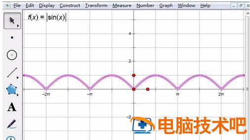 几何画板绘制y=|sinx|的函数图像的详细步骤 软件办公 第4张