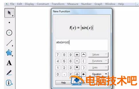 几何画板绘制y=|sinx|的函数图像的详细步骤 软件办公 第2张