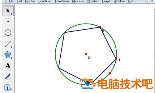 几何画板绘制圆内接正五边形的图文教程 几何画板作圆的内接正六边形 软件办公 第4张