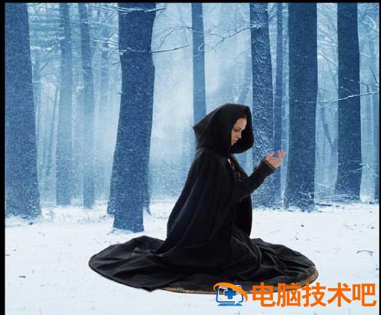 PS怎样绘制蓝色火焰的女魔法师 ps蓝色火焰特效 软件办公 第3张